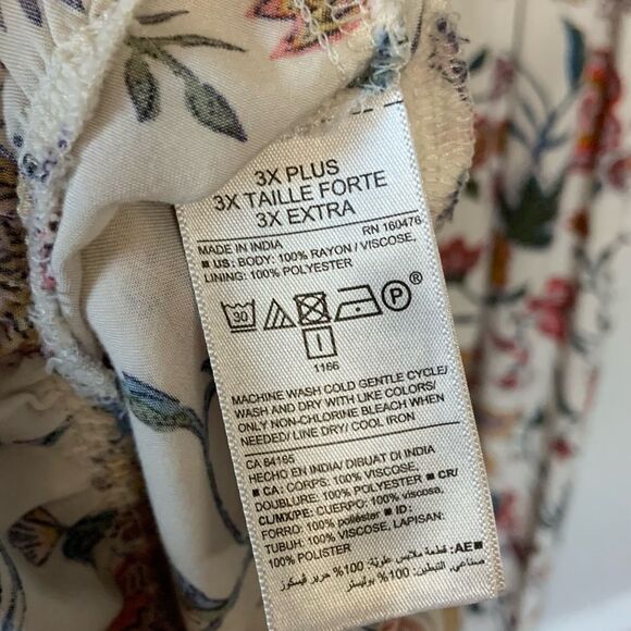 OLD NAVY Waist Defined Braided Strap Floral Maxi Dress White 3X Plus - Picture 13 of 14